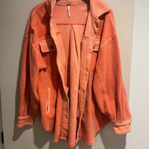 Free People Orange Ruby Shirt Jacket